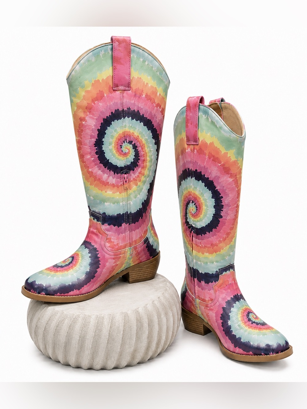Tin Haul Women’s Size 8.5 Tie Dye Western Cowboy Boots Pink Multicolor